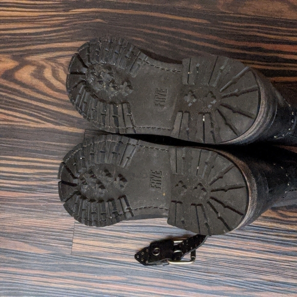 Frye Samantha Studded Belted Hiker Combat Boots - Picture 7 of 7